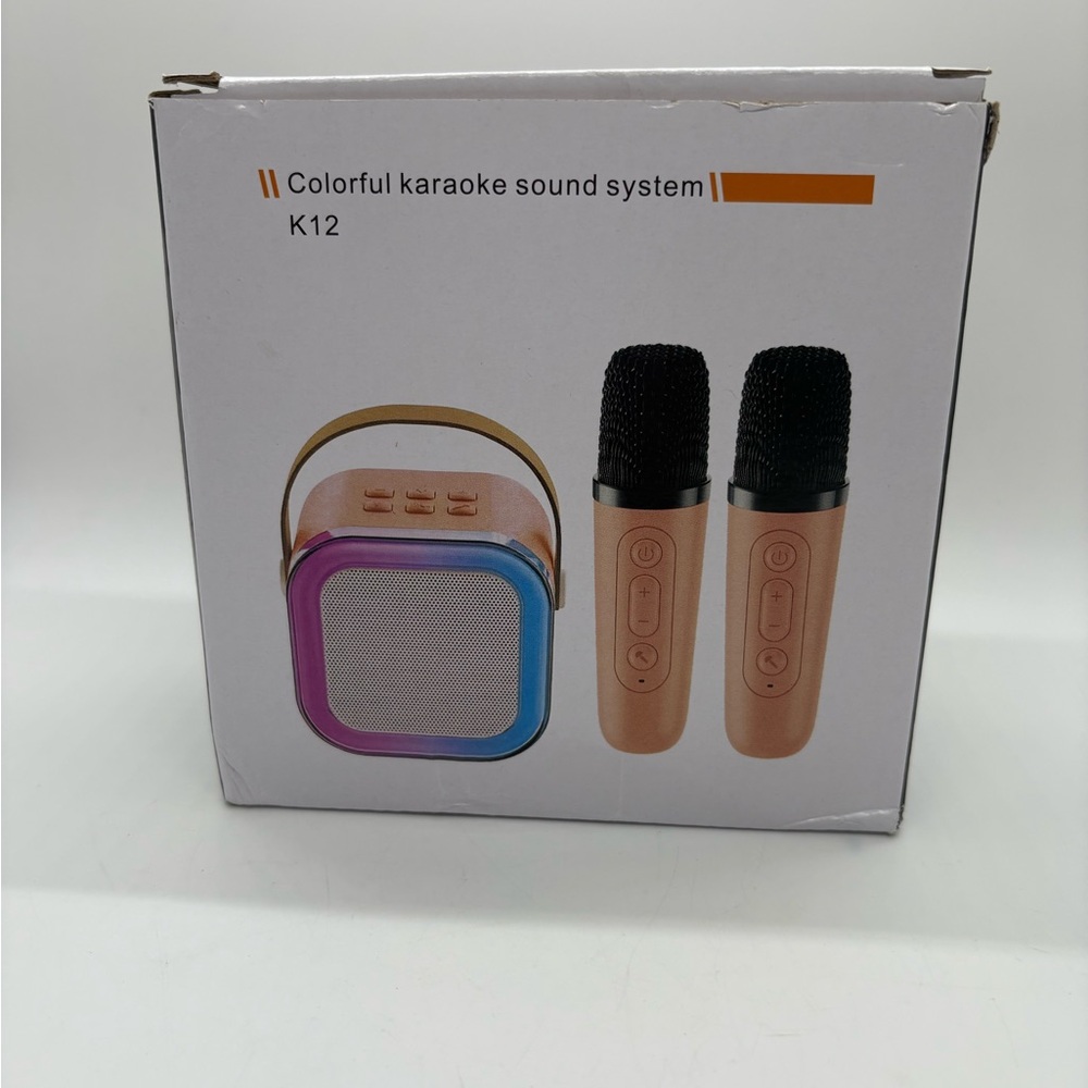 Portable Mini Karaoke Machine 3”x3” Colorful C-Charger Included